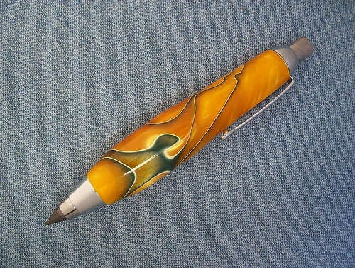 an orange pen