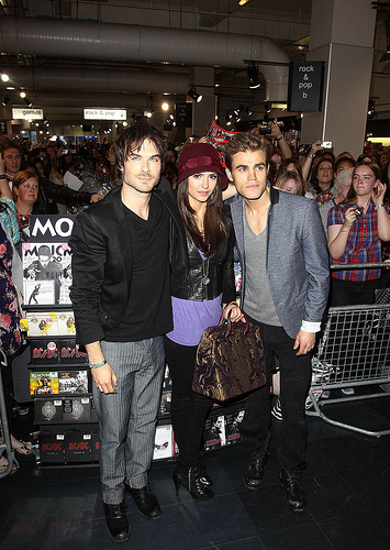 Nina Dobrev, Ian Somerhalder and Paul Wesley attend a fan meet and greet for ... Nina Dobrev, Ian Somerhalder and Paul Wesley attend a fan meet and greet for ...