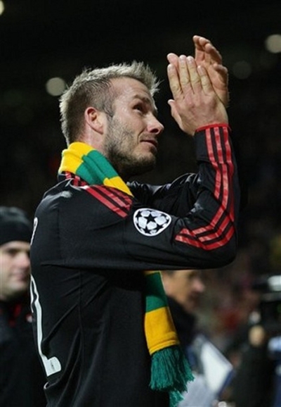 David Beckham claps his hands