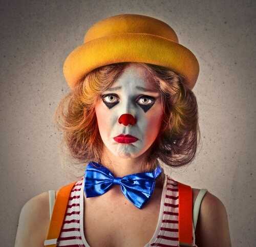 Sad Clown Halloween Makeup.