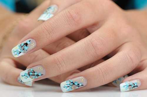 14. French manicure with flowers - 16 Nail Art Ideas Lazy Girls Will Love