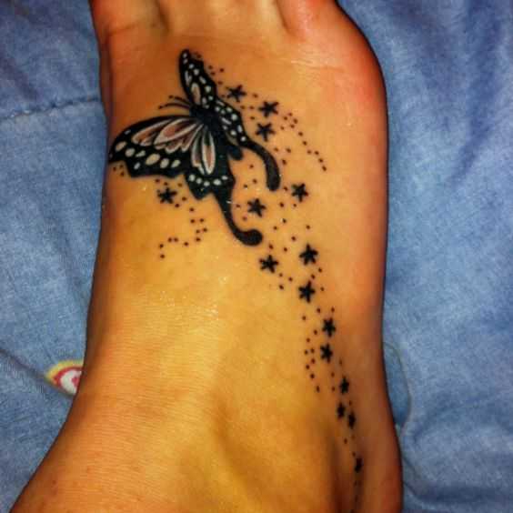 Butterflies and stars tattoo