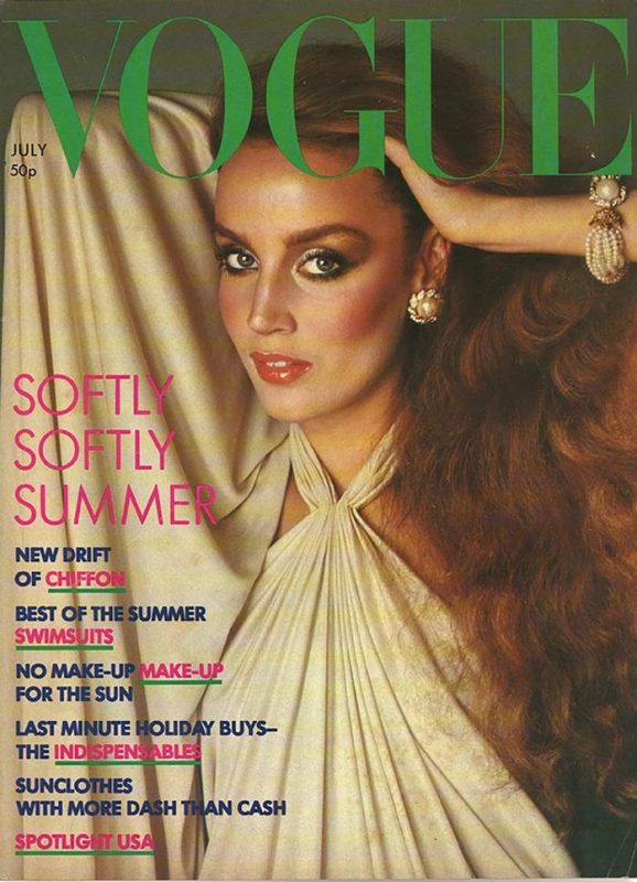 619. Jerry Hall - July, 1976 - 1159 British Vogue Covers - History of ...