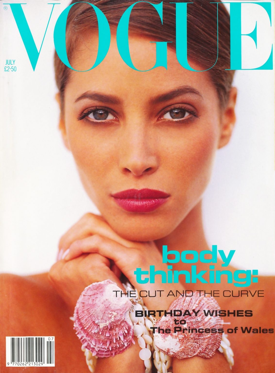 813. Christy Turlington - July, 1991 - 1159 British Vogue Covers ...