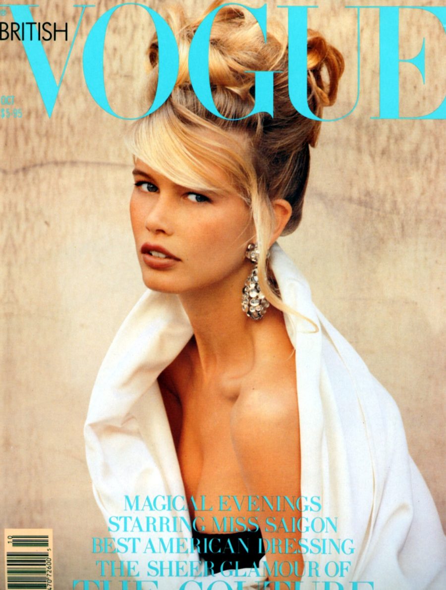 792 Claudia Schiffer October 1989 1159 British Vogue Covers History Of Fashion Images 