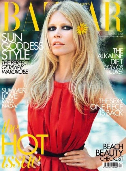 Claudia Schiffer British Harper's Bazaar Cover July 2011