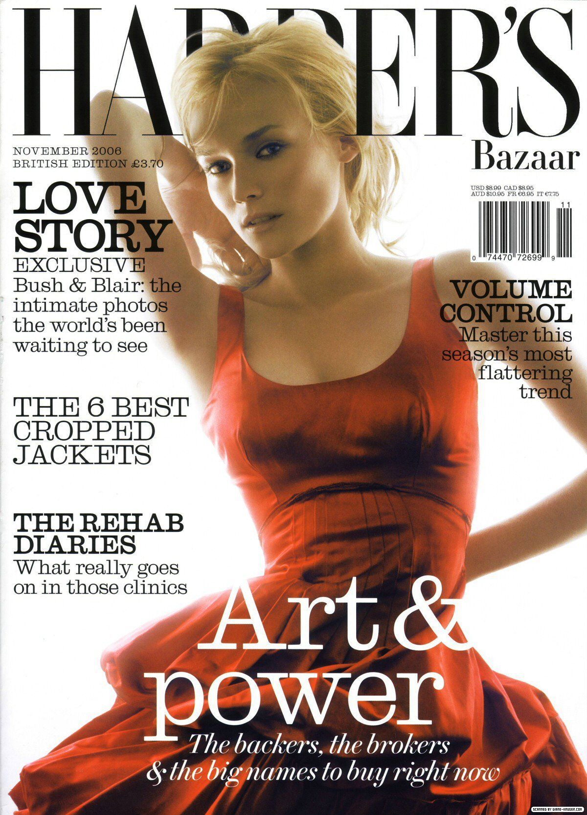 Diane Krugerharper British Harper's Bazaar Cover November 2006