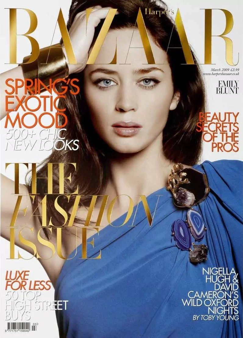 Emily Blunt British Harper's Bazaar Cover March 2009