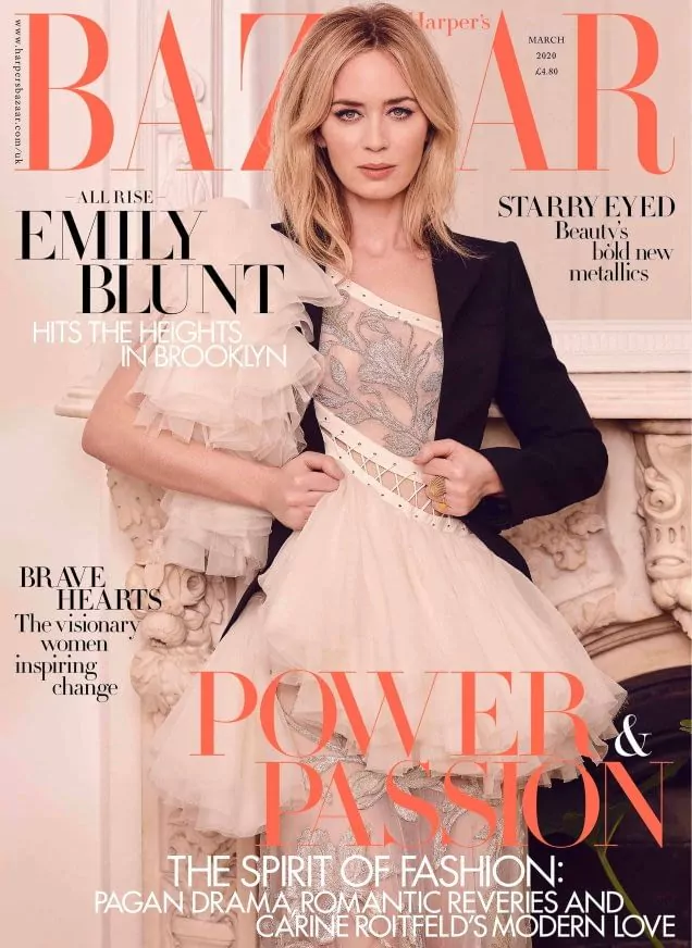 Emily Blunt British Harper's Bazaar Cover March 2020