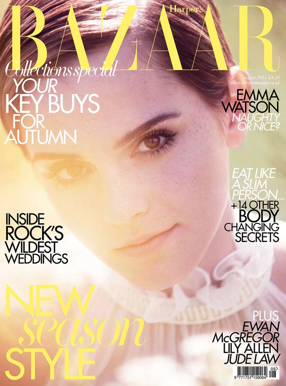 Emma Watson British Harper's Bazaar Cover August 2011