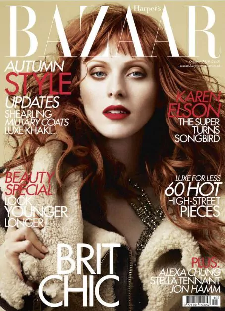 Karen Elson British Harper's Bazaar Cover October 2010