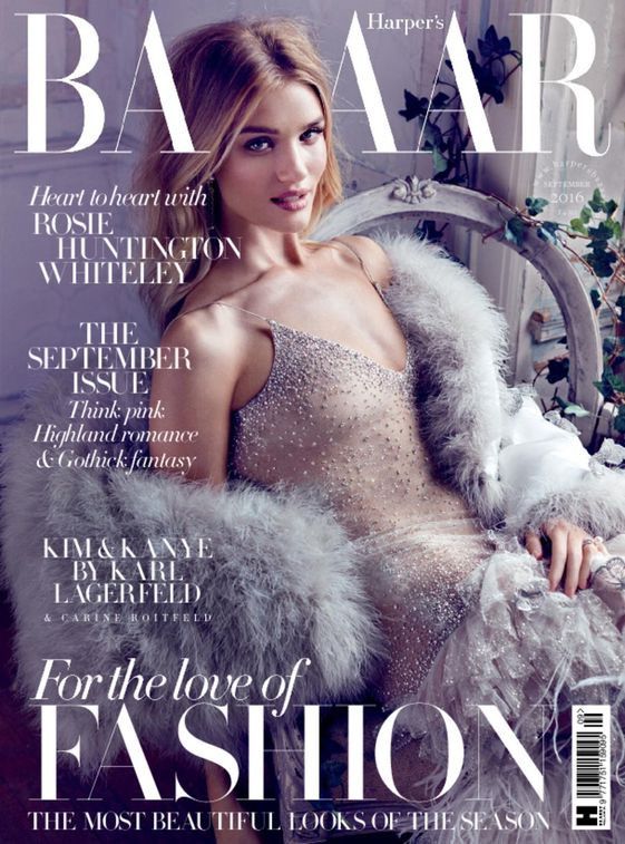 Rosie Huntington-Whiteley British Harper's Bazaar Cover September 2016