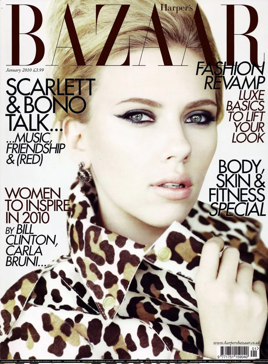  Scarlett Johansson British Harper's Bazaar Cover January 2010