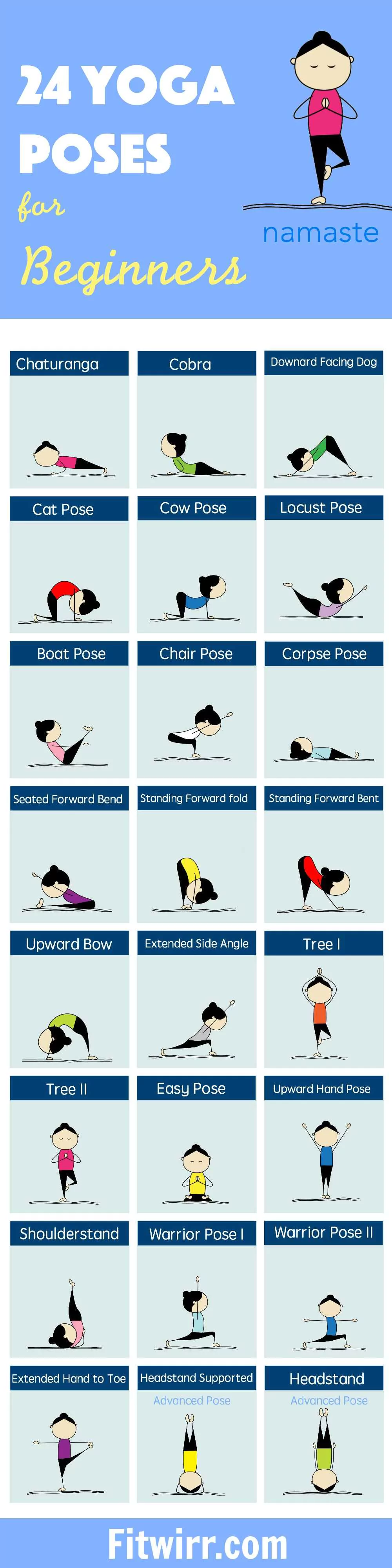 24 Yoga Poses For Beginners