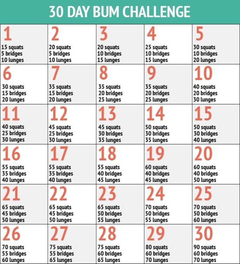30 Day Bum Fitness Challenge