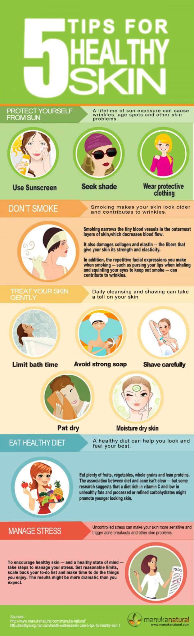 5 Tips For Healthy Skin - 40 Simple Beauty Infographics