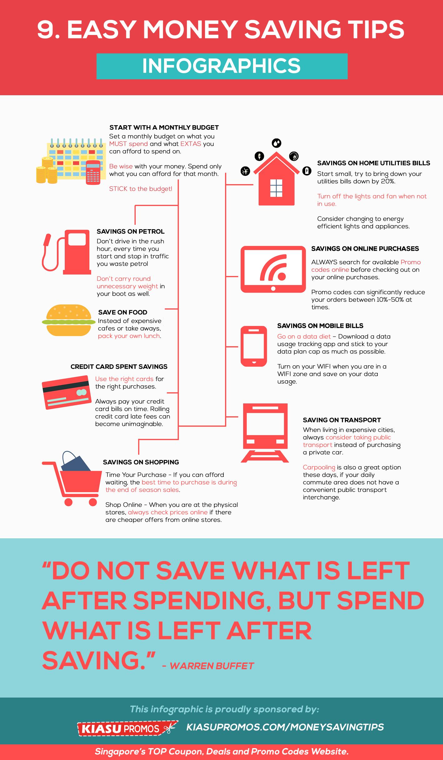 9 Easy Money Saving Tips 40 Infographics 💵 For Saving Money 💵 Today