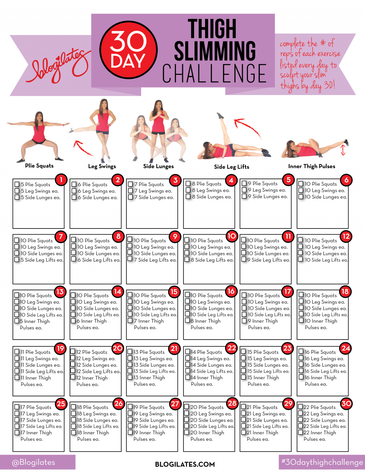 30 Day Thigh Challenge How To Get Slim Legs 27 Infographics That 30 Day Thigh Challenge How To Get Slim Legs 27 Infographics That