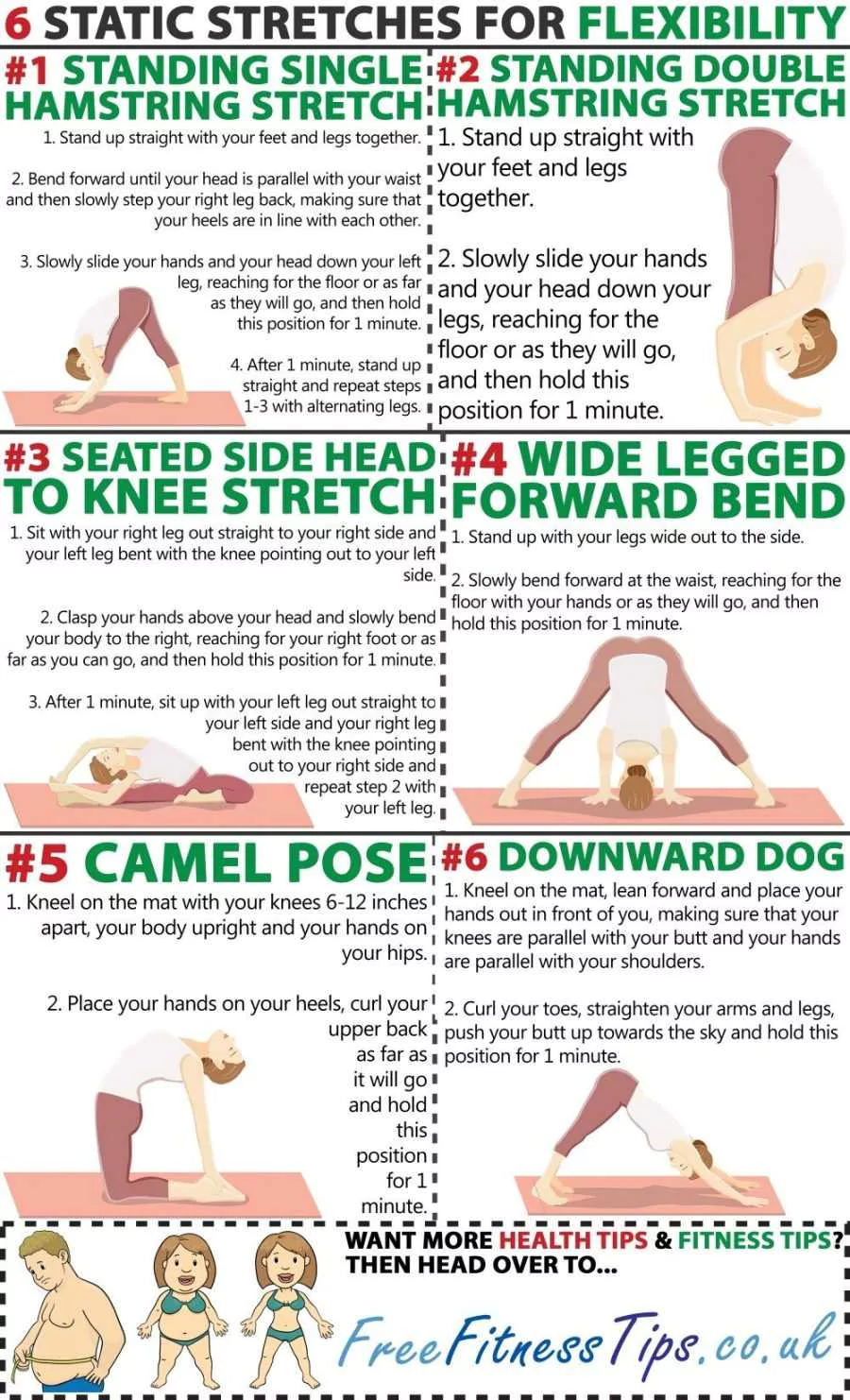 21 Static Stretching For Flexibility 22 Stretching Exercises Infographics For Better Flexibility 3888