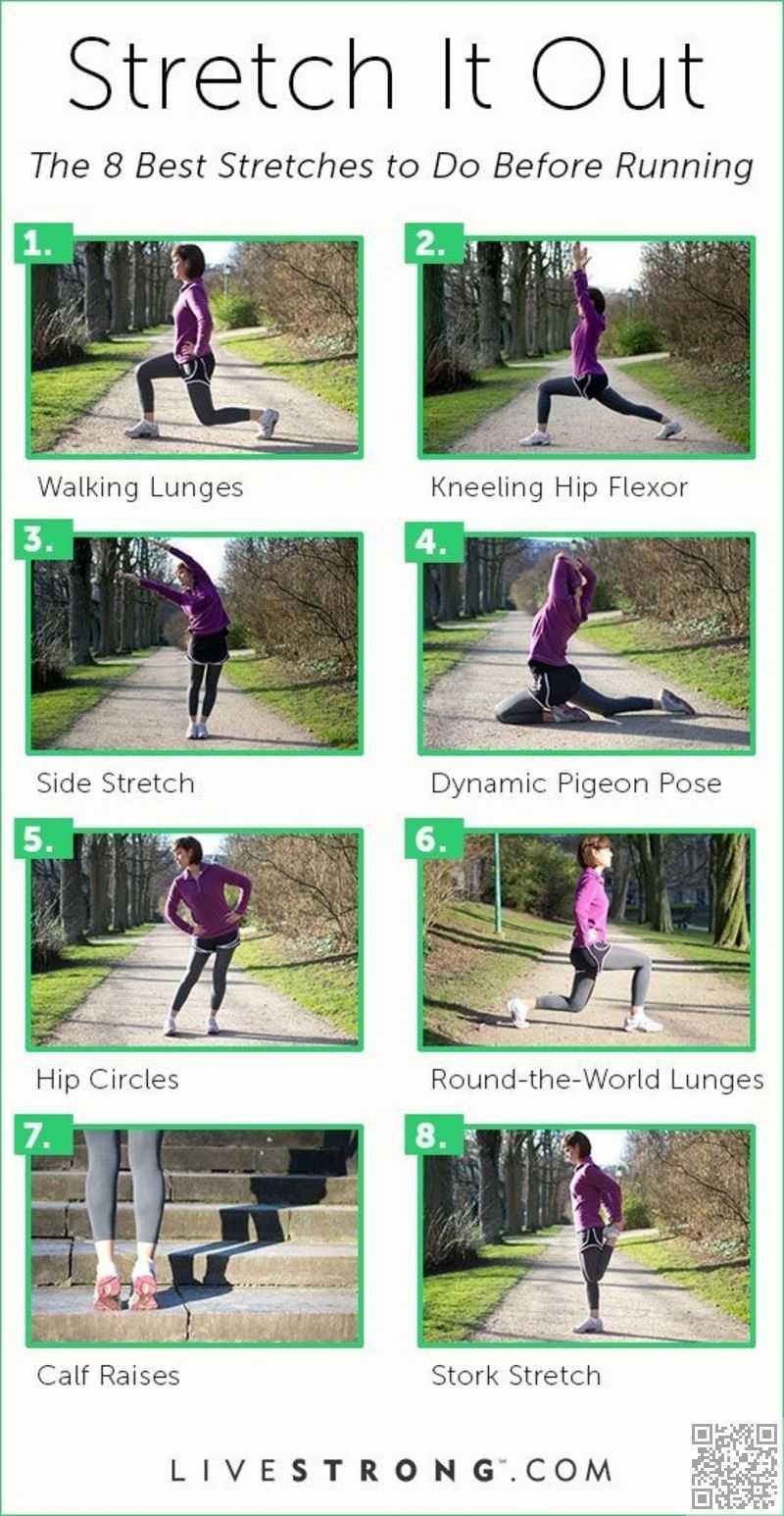 Stretch Before Running 22 Stretching Exercises Infographics For 