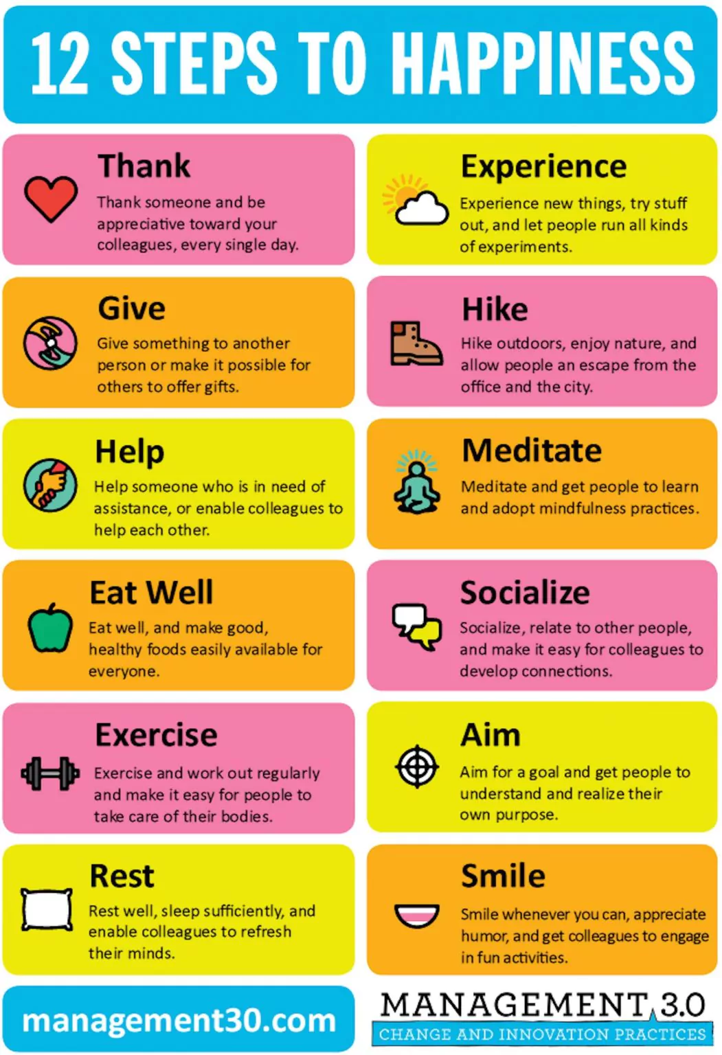 8. 12 Steps To Happiness 20 Infographics to Help You Start Loving