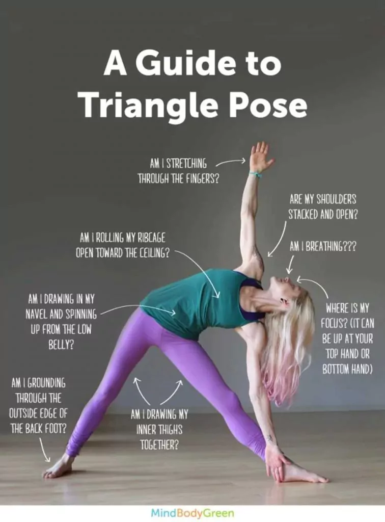 24. A Guide To Triangle Pose - 32 Infographics You Need to Look if You