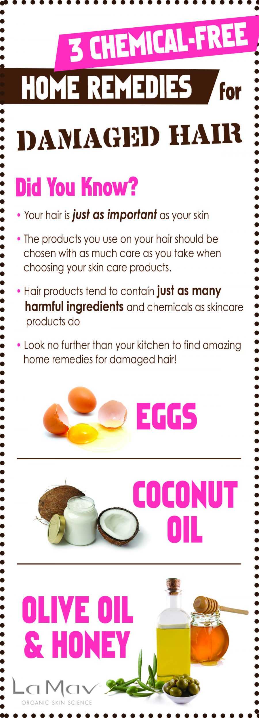 Chemical-Free Home Remedies For Damaged Hair - 42 Hair Care Infographics